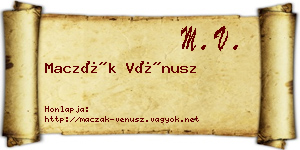 Maczák Vénusz névjegykártya
